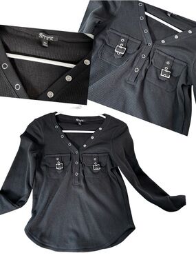 Generation Kiss Long Sleeve Top with Buckle Pocket Detail